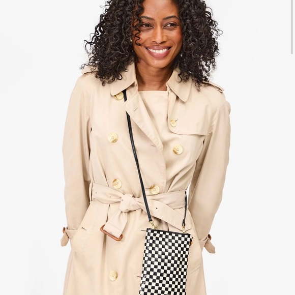 Clare V Poche Checkered Black and White Pouch - Picture 4 of 4